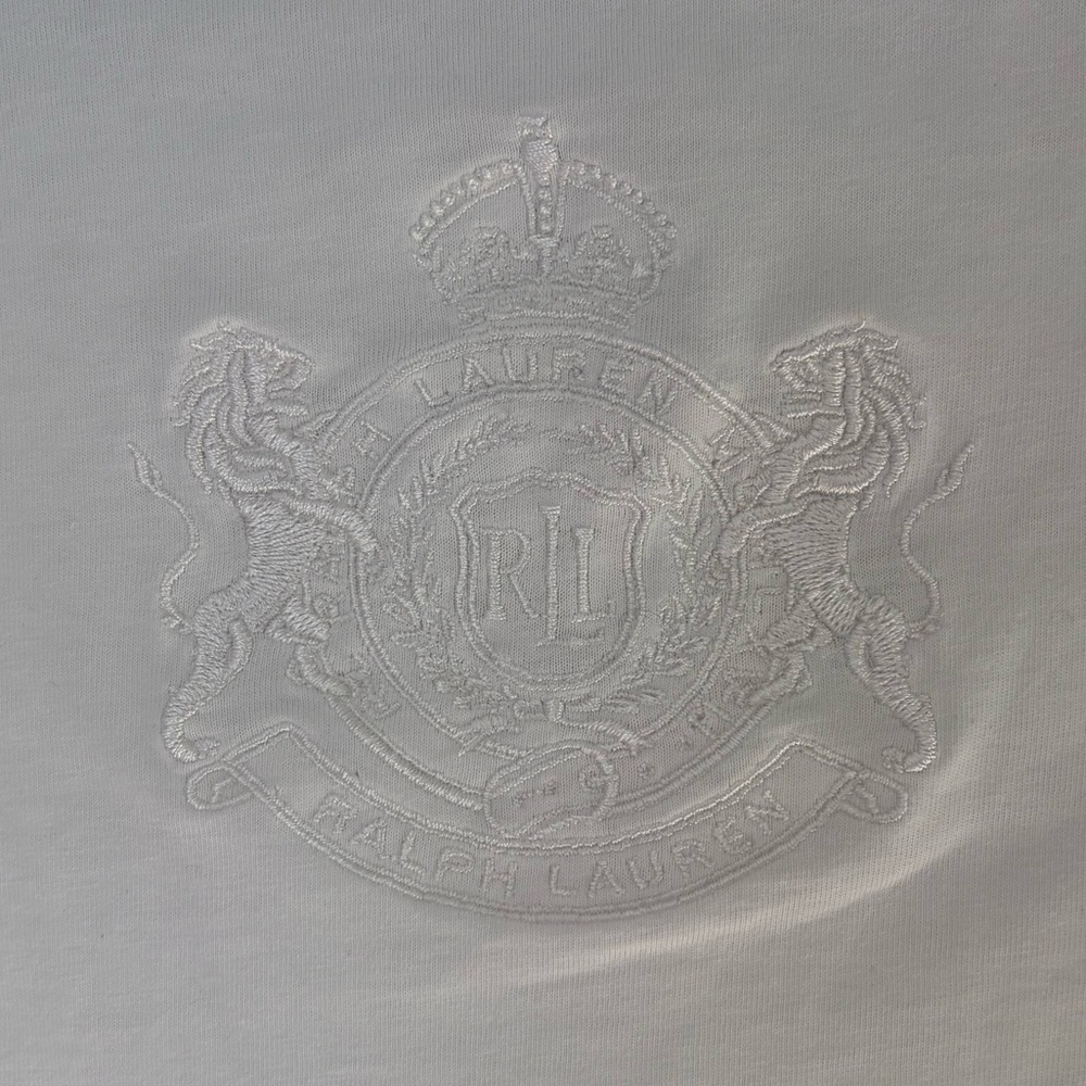 Lauren Ralph Lauren Active White Embossed Crest Long Sleeve Size XS Old Money - Picture 5 of 7